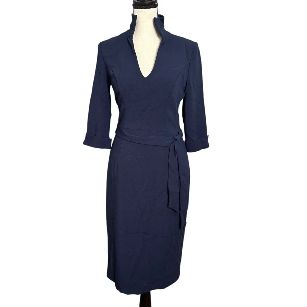 BLACK HALO Madeline Sheath Dress Pacific Blue Size 0 NEW - Picture 2 of 14
